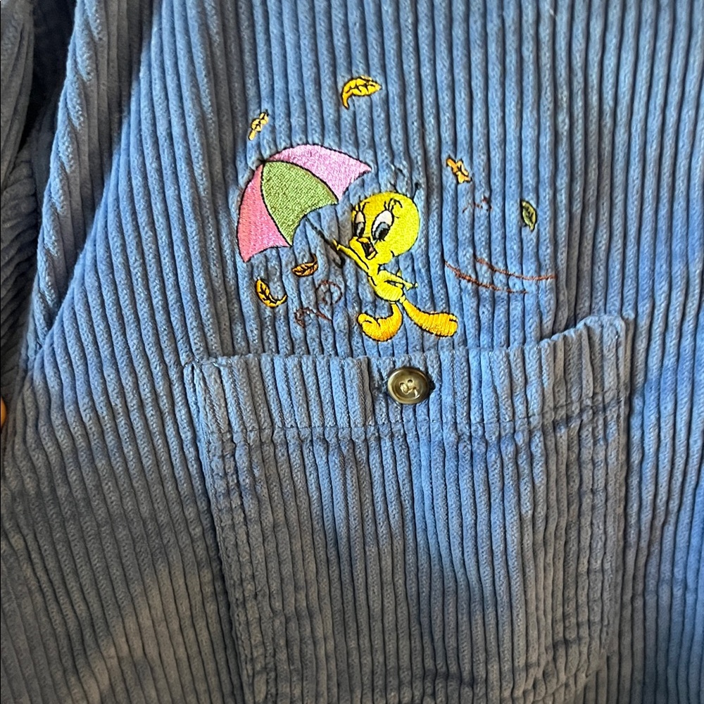 Vintage Looney Tunes Tweety Bird & Sylvester Cordoroy Shirt - Picture 2 of 5